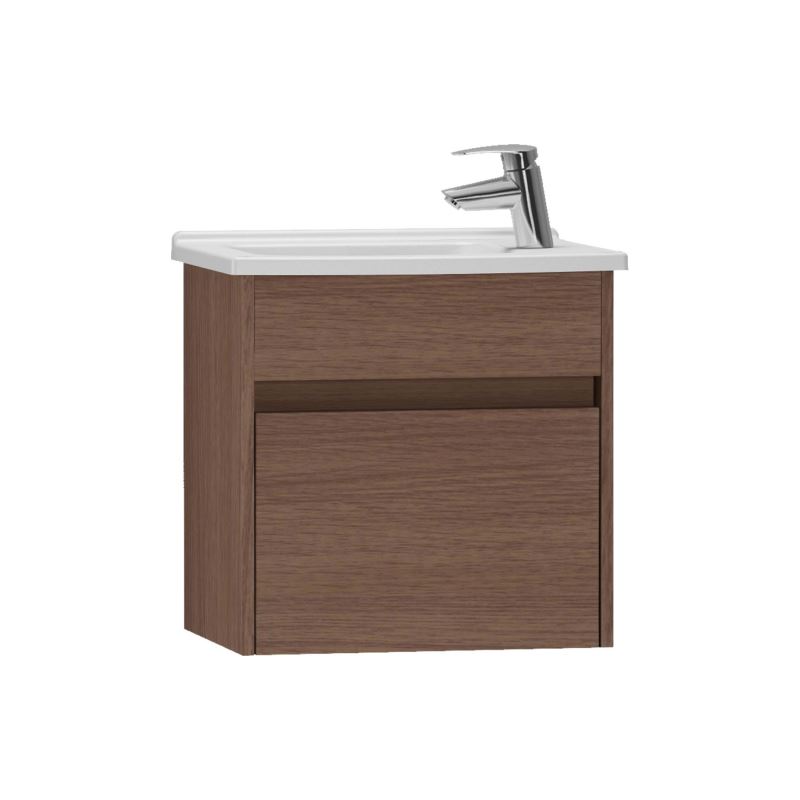 S50 Compact Washbasin UnitIncluding Basin, 50 cm, Oak, Right