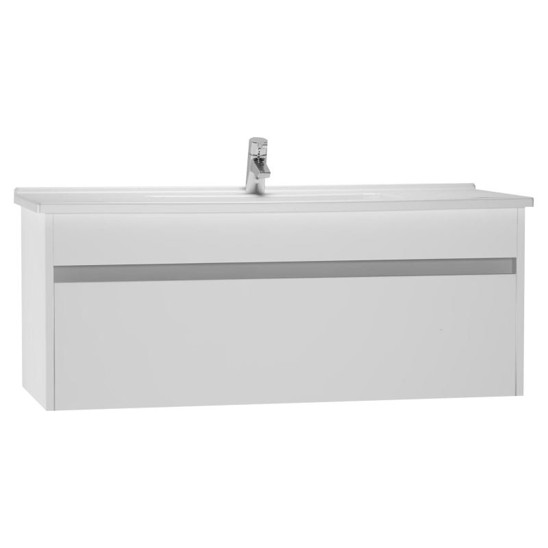 S50 Washbasin UnitIncluding Basin, 120 cm, High Gloss White