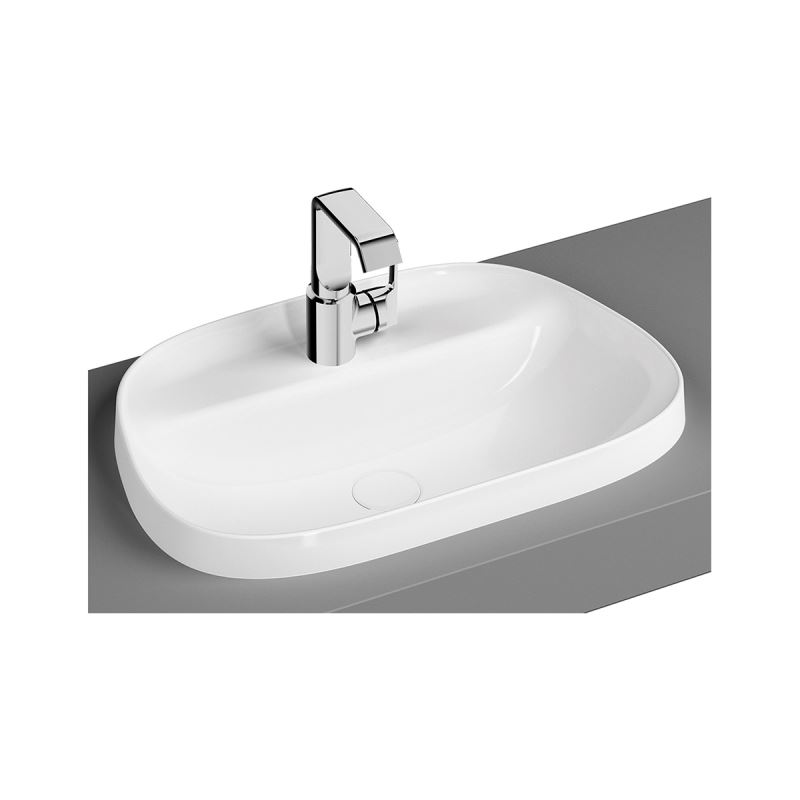 Frame Countertop WashbasinWith Tap Hole, Without Overflow Hole, 57 cm, Matt White