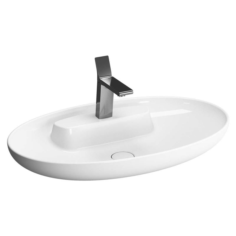 Memoria BowlWith Tap Hole, Without Overflow Hole, 75 cm, Matte White