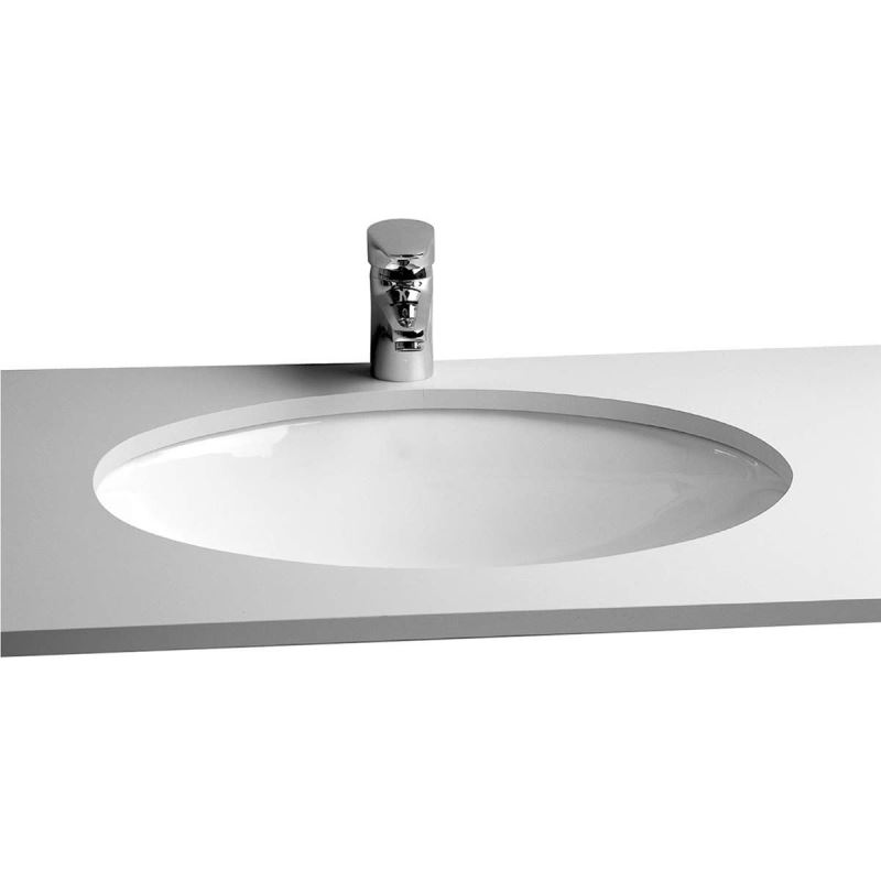 S20 Undercounter WashbasinWithout Tap Hole, With Overflow Hole, 52 cm, White