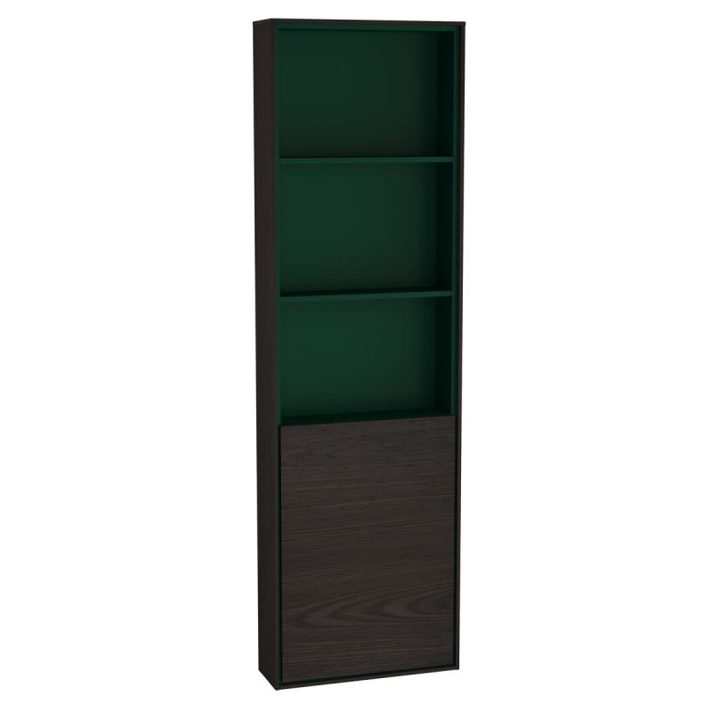 Voyage Tall Unit45 cm, with 1 Door, Flamed Grey & Forest Green, Right