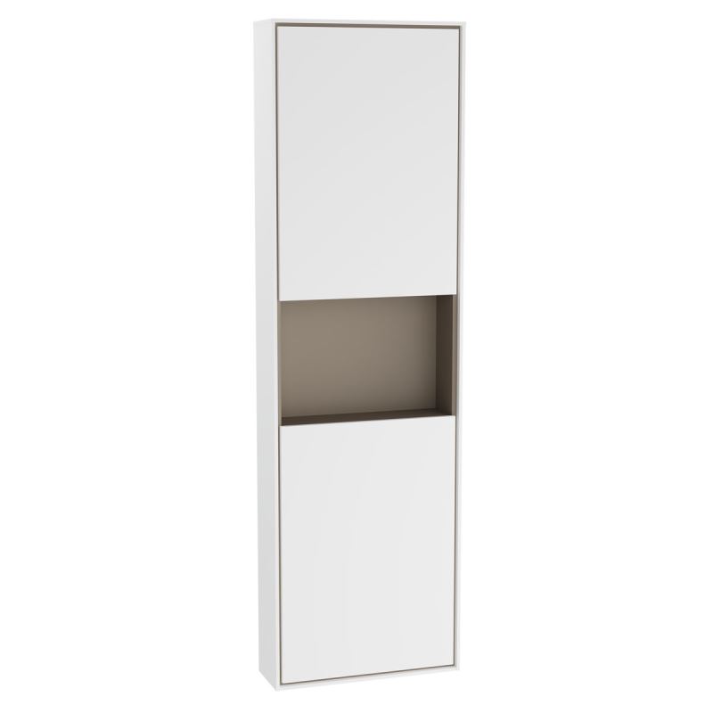 Voyage Tall Unit45 cm, with 2 Doors, Matte White & Taupe, Right