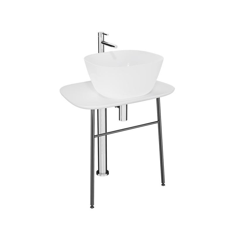 Plural Free-Standing Washbasin Unit70 cm, Low, Matte White