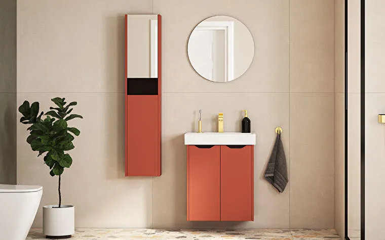Sareta compact tall and washbasin unit