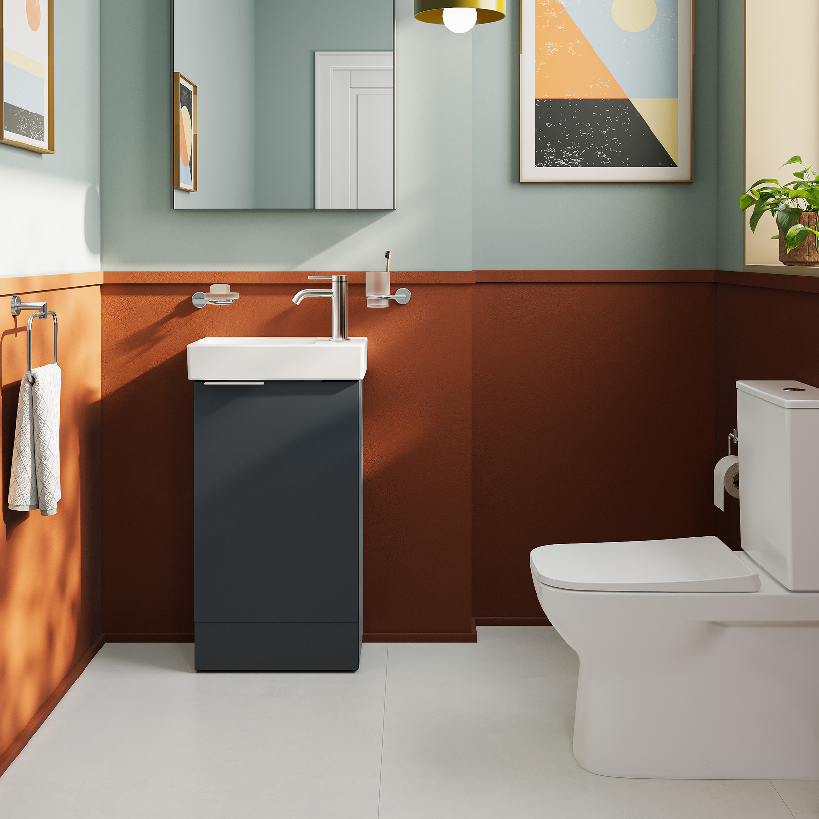 S20 wall-hung washbasin unit floorstanding