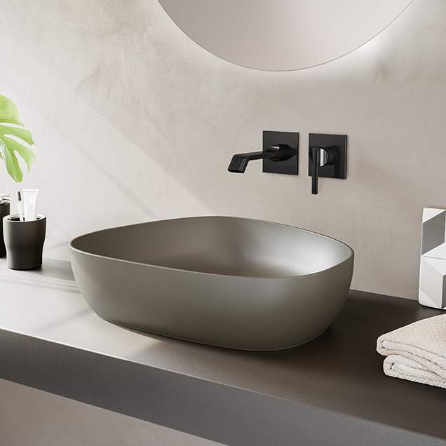 VitrA Suit Ankastre Lavabo Bataryası Parlak Siyah Plural Çanak Lavabo