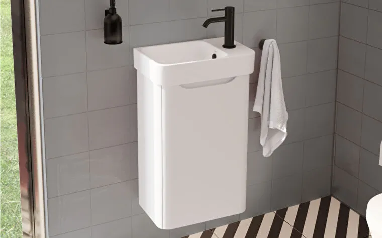 Sareta compact washbasin unit, white